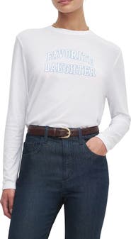 Favorite Daughter The Cropped Collegiate Long Sleeve Graphic T-Shirt