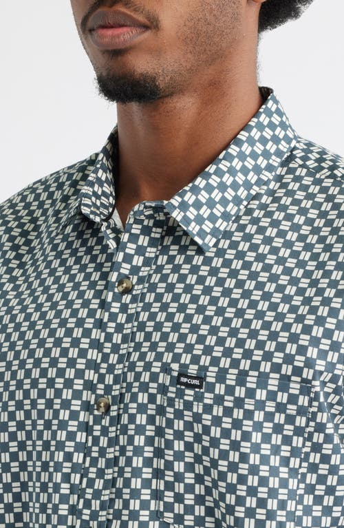 Rip Curl Fun Times Short Sleeve Button-up Shirt In Green