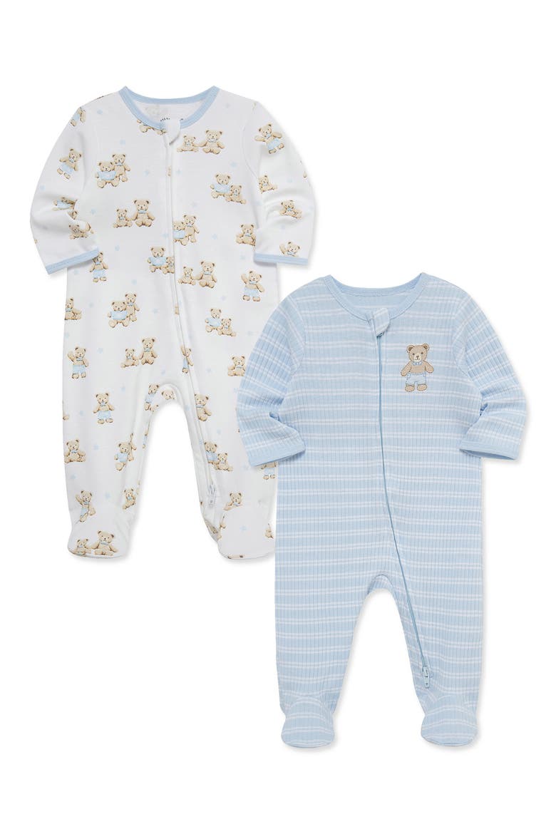 Kids' 2-Pack Bears Footies, Alternate, color, BLUE