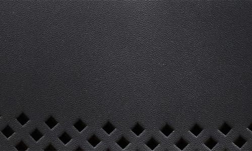 Shop Anne Klein Perforated Satchel In Black/black/metallic Gold