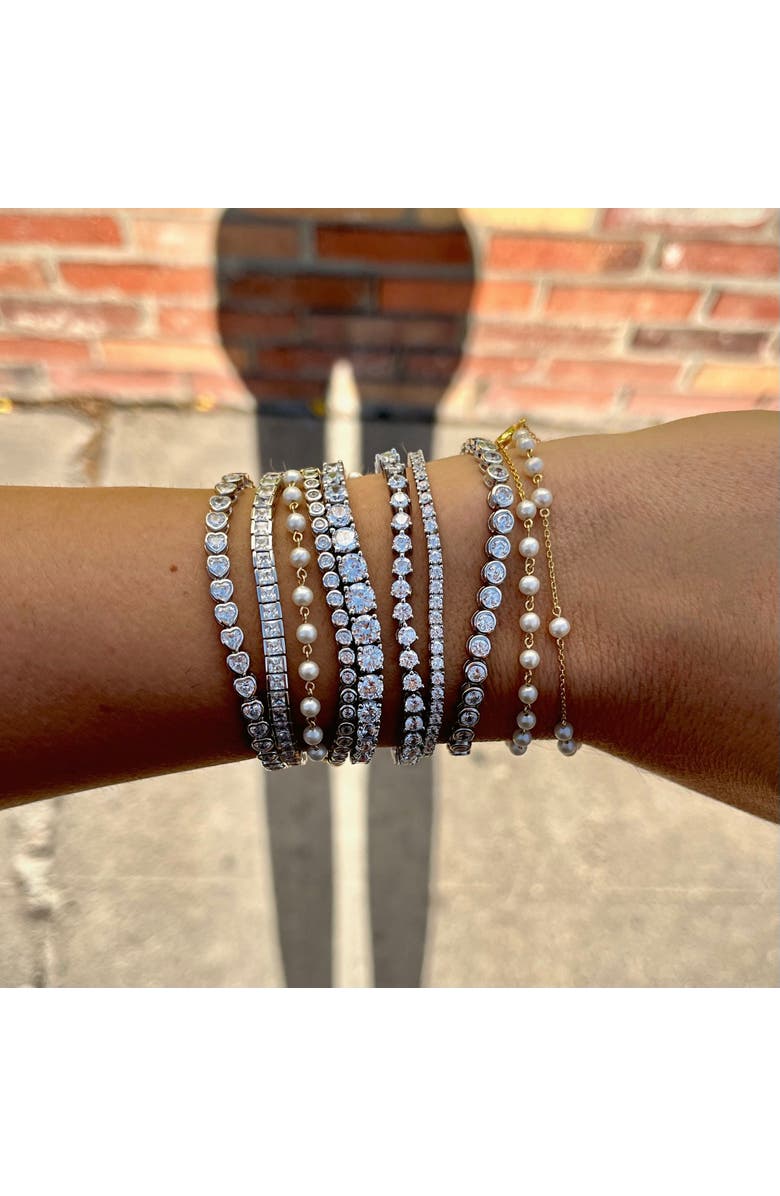 Leni James The Kate 3mm Tennis Bracelet, Alternate, color, Silver