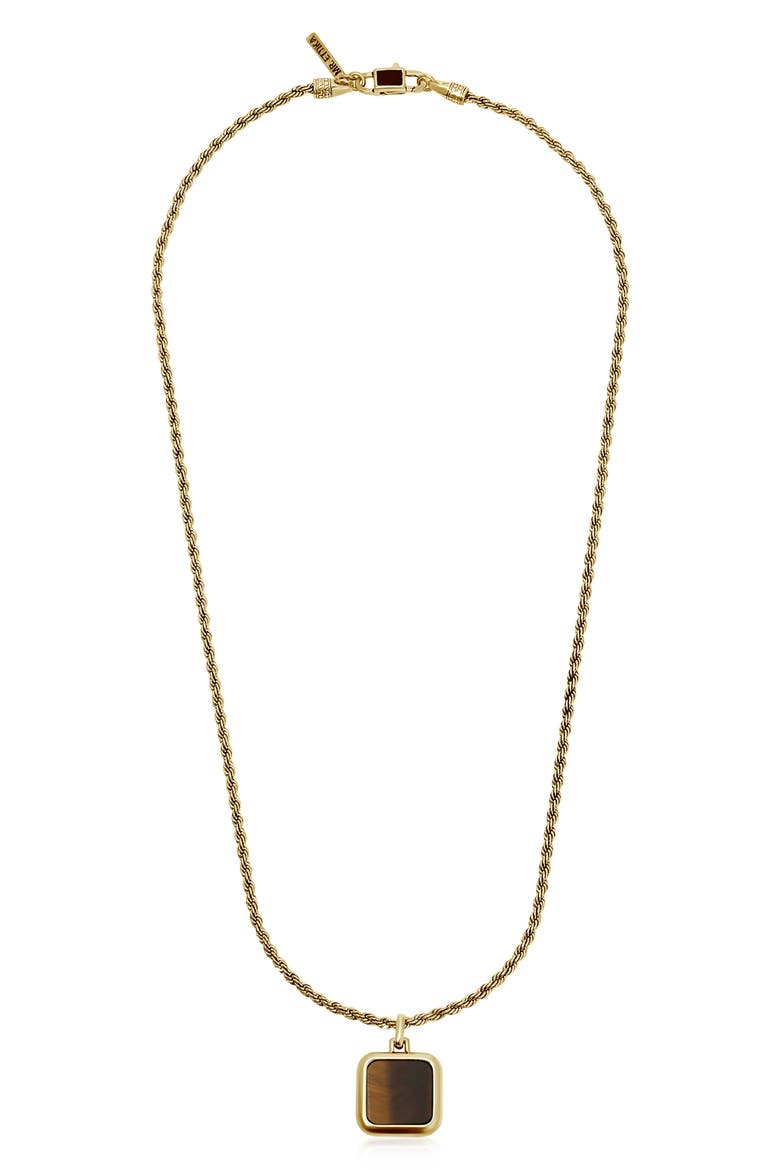 Men's Tiger's Eye Pendant Necklace, Main, color, BROWN