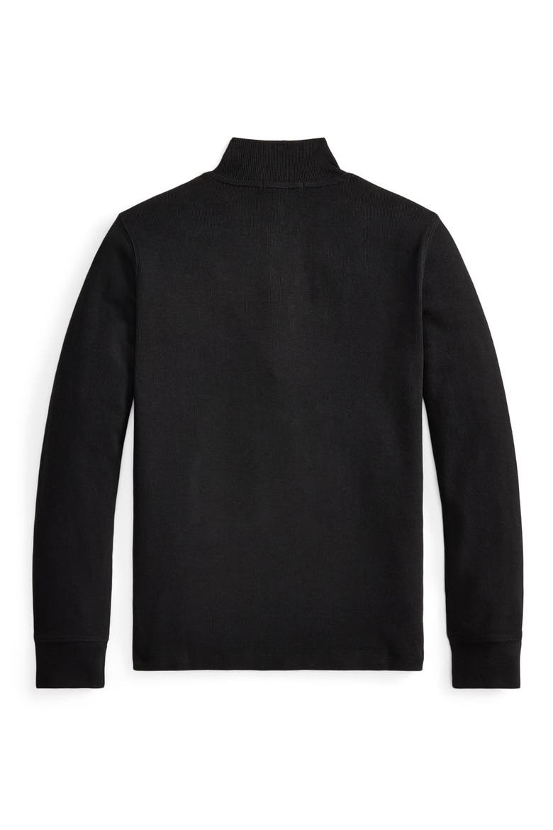 Kids' Estate Rib Quarter Zip Pullover, Alternate, color, POLO BLACK