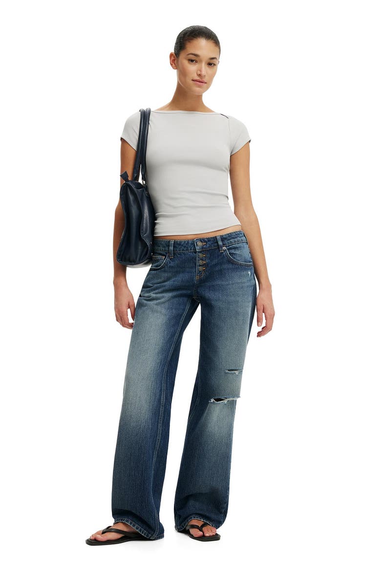 Women's Boatneck Cap Sleeve Tee, Alternate, color, Marble Mist