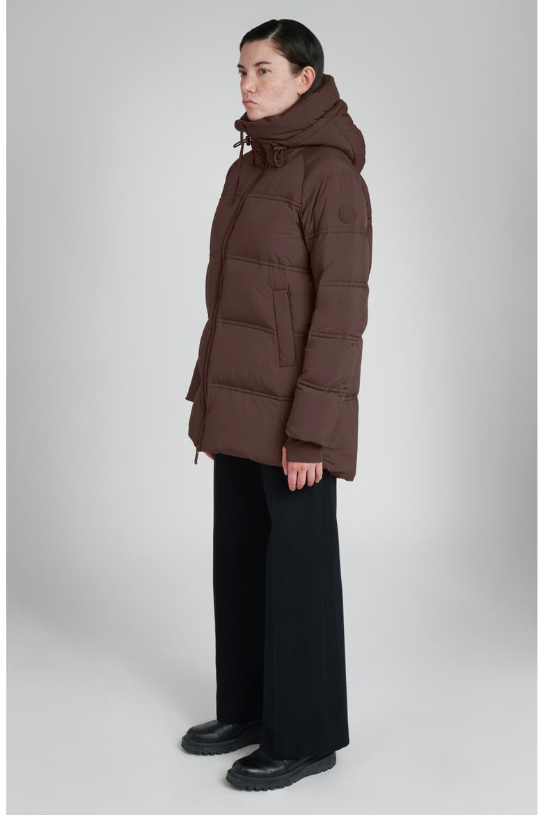 Orva Water Resistant Hooded Down Puffer Jacket, Alternate, color, DARK COFFEE