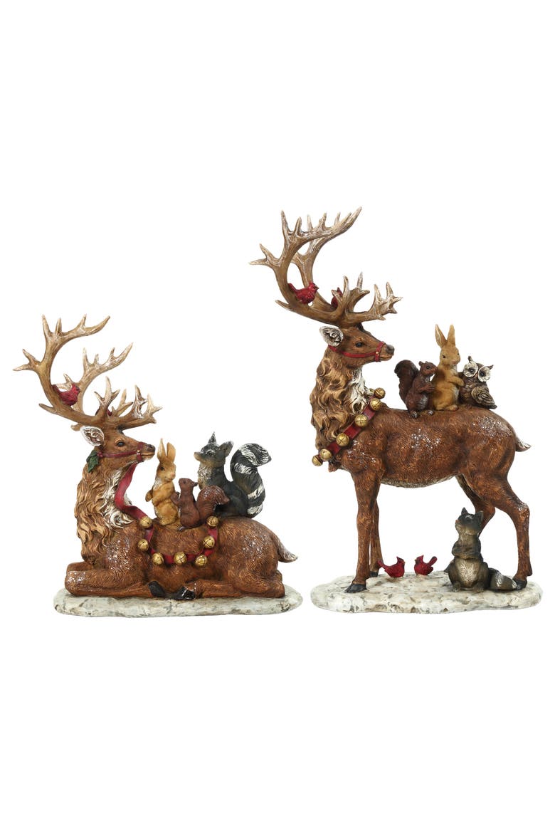 Deer and Friends, Set of 2, Main, color, Brown