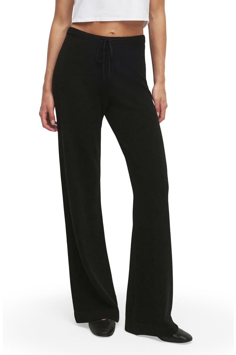 The Minimalist Cashmere Drawstring Pants, Main, color, BLACK