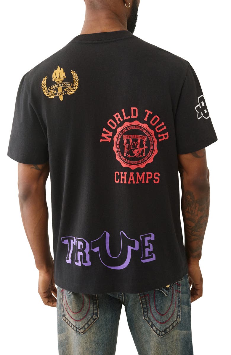 True Religion Embroidered Uni Logos Cotton Graphic T-Shirt, Alternate, color, 