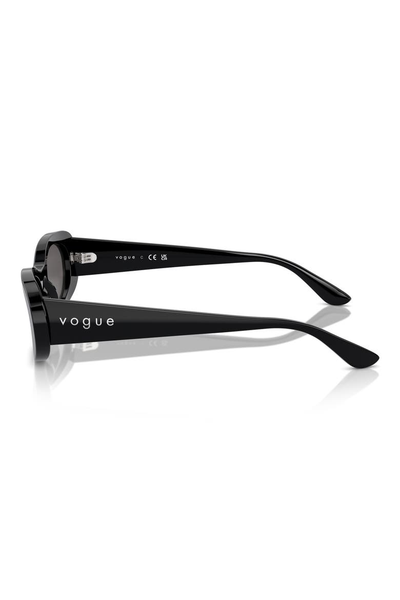 53mm Oval Sunglasses, Alternate, color, BLACK/ BLACK SMOKE