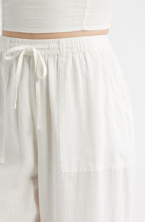 Treasure & Bond Linen Blend Pull-on Pants In White