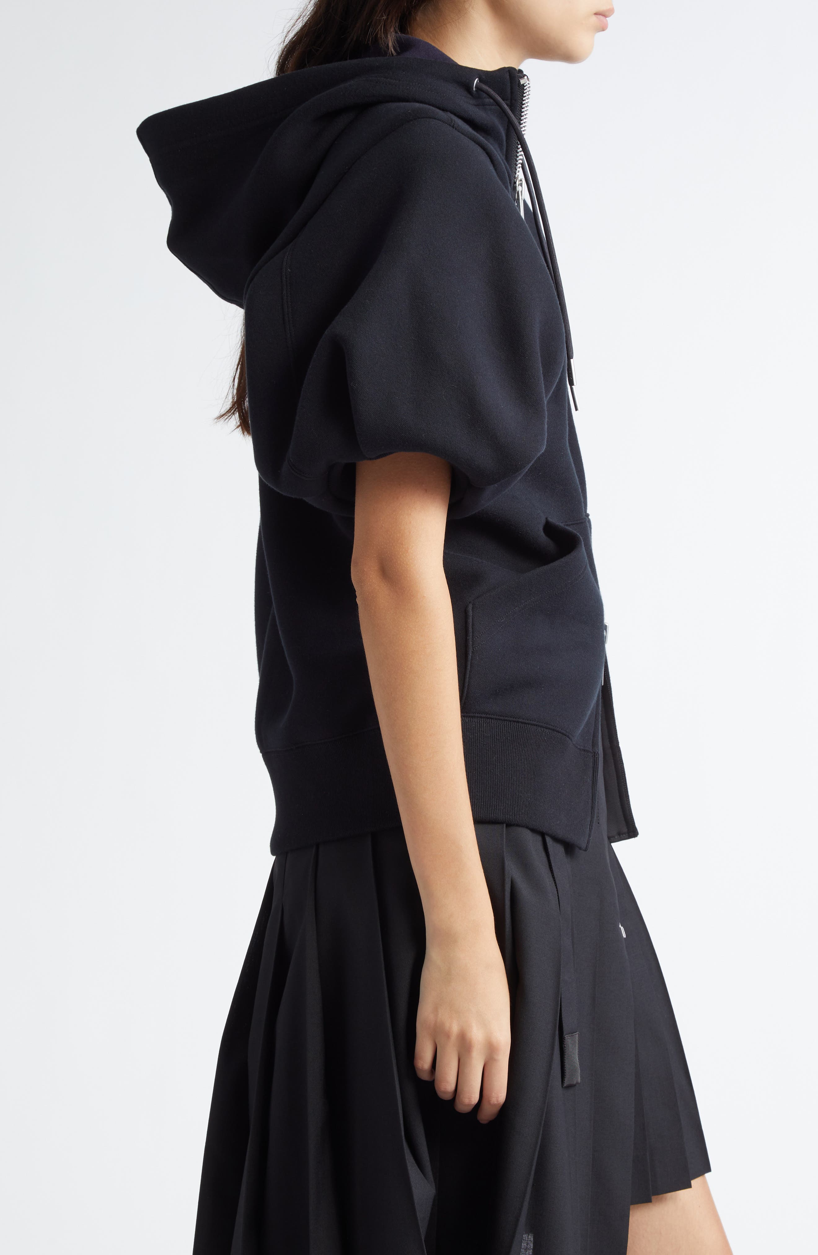 Puff Sleeve Zip Hoodie (Women) | Nordstrom
