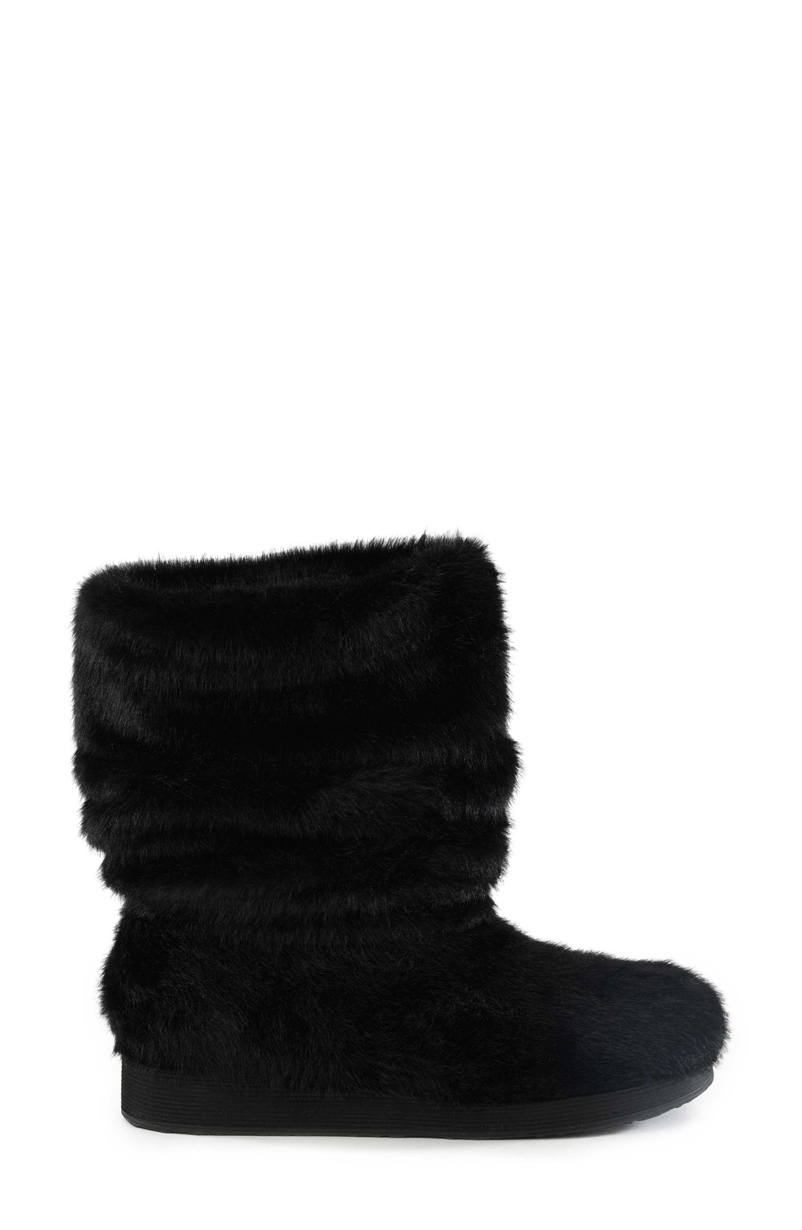 BC Footwear Teddy Faux Fur Bootie, Alternate, color, Black
