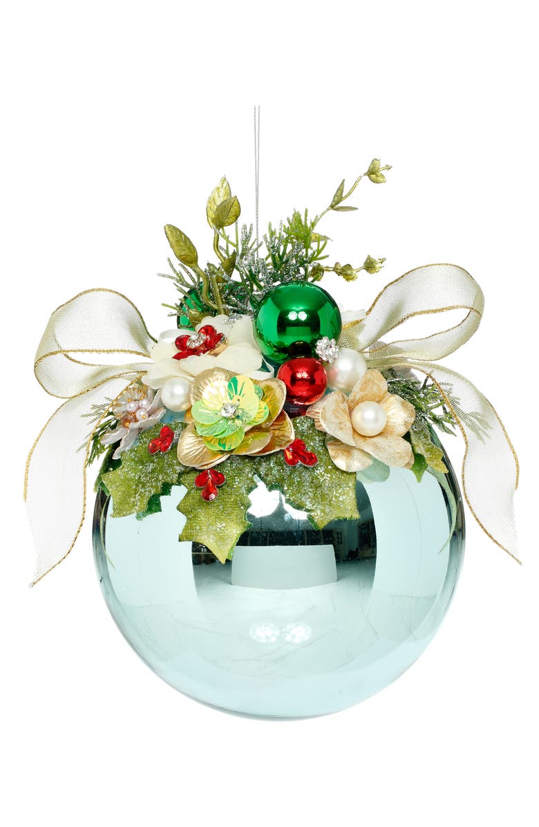 Mark Roberts Floral Jeweled Ornament, Shiny, Blue, Main, color, Shiny Blue
