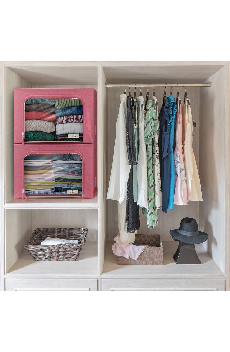 SORBUS Pink Window Storage Box - Pack of 2, Alternate, color,