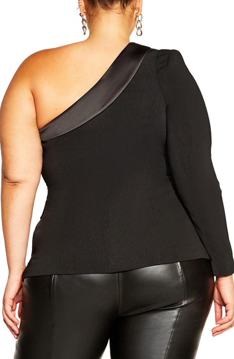City Chic Nova Double Breasted One-Shoulder Jacket, Alternate, color, 