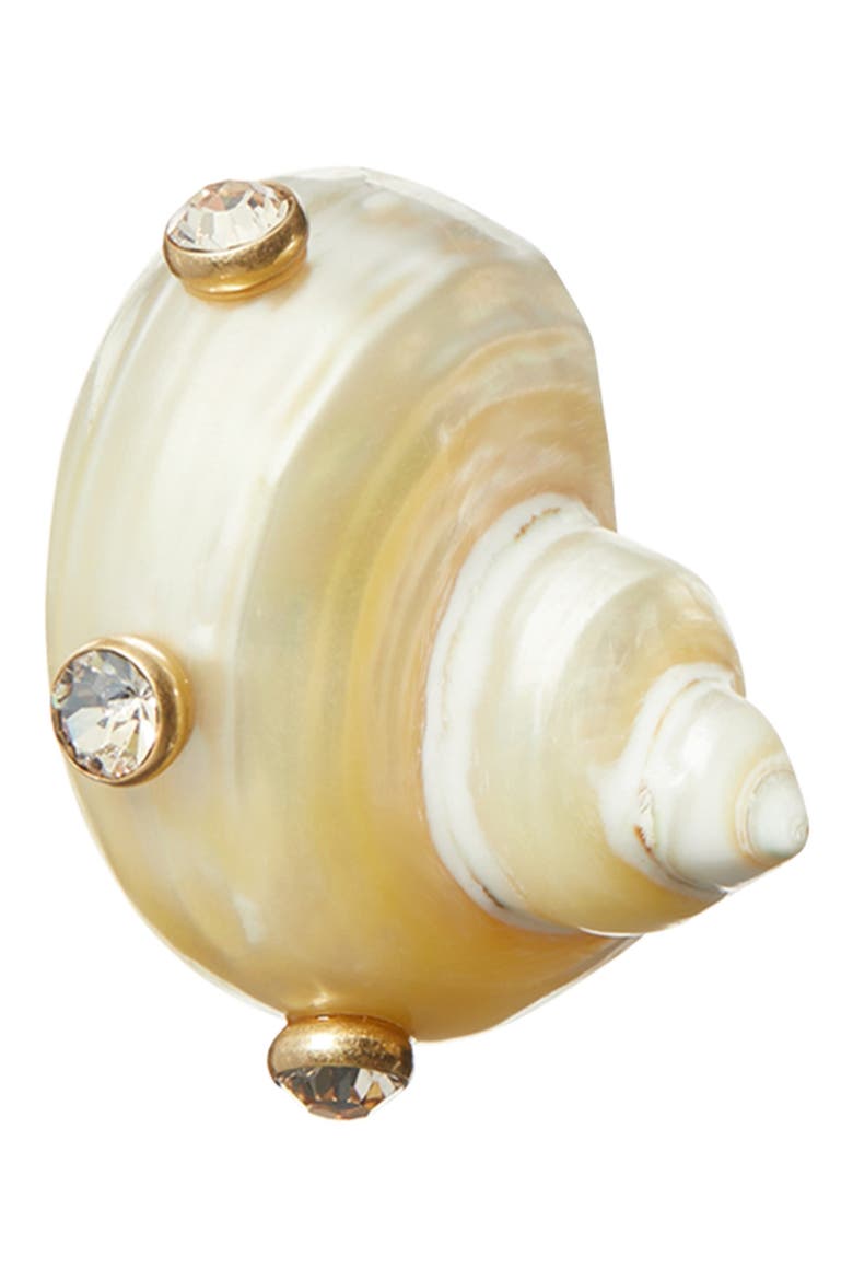 Shell Stud Clip-On Earrings, Alternate, color, GOLD/IVORY