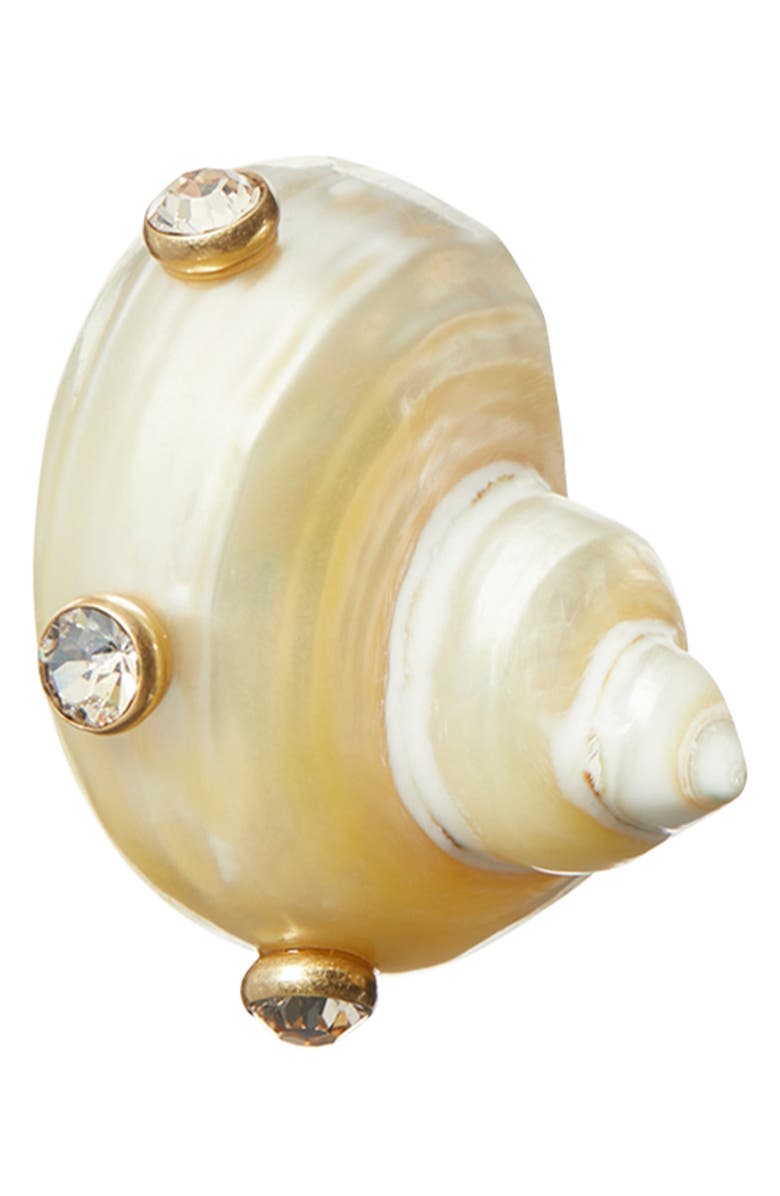 Tory Burch Shell Stud Clip-On Earrings, Alternate, color,