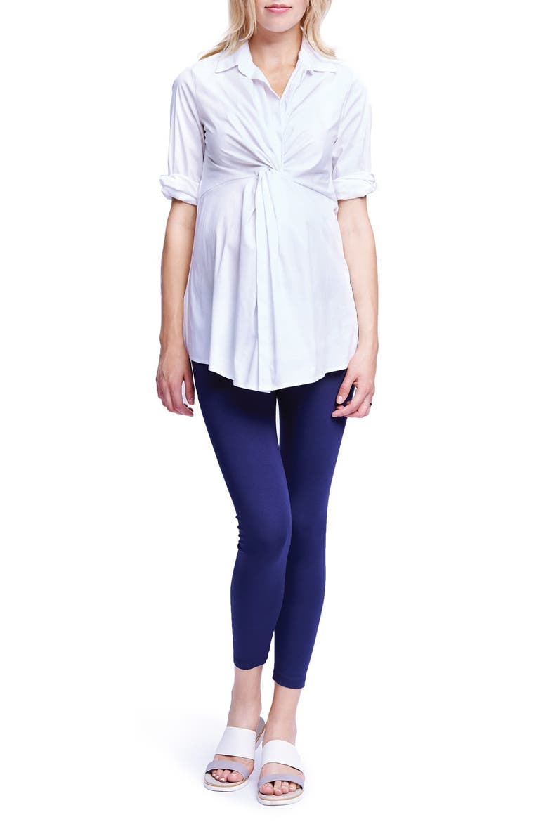 Twist Front Maternity Tunic, Main, color, WHITE