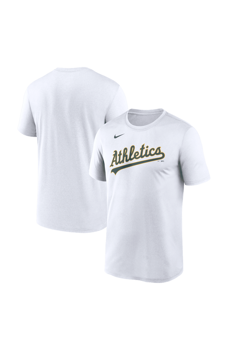 Nike Men's Nike White Athletics New Legend Wordmark Dri-FIT T-Shirt, Main, color, White