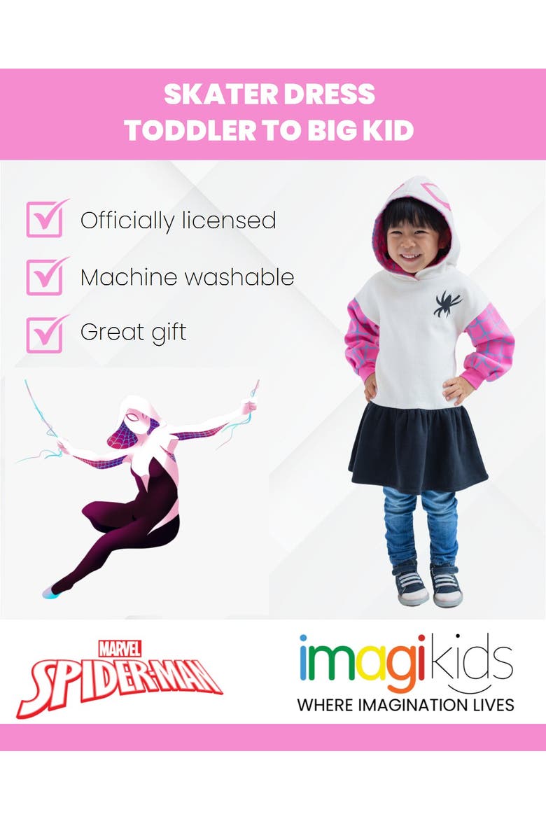 Spider-Verse Cosplay Fleece Hooded Dress, Alternate, color, Ghost Spider Pink