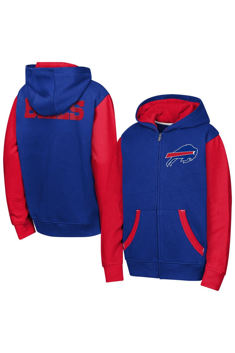 Youth Outerstuff Royal Buffalo Bills Stadium Colorblock Full-Zip Hoodie, Main, color, Royal