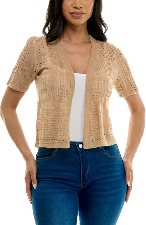 Open Stitch Short Sleeve Bolero