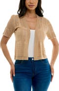 Nina Leonard Open Stitch Short Sleeve Bolero