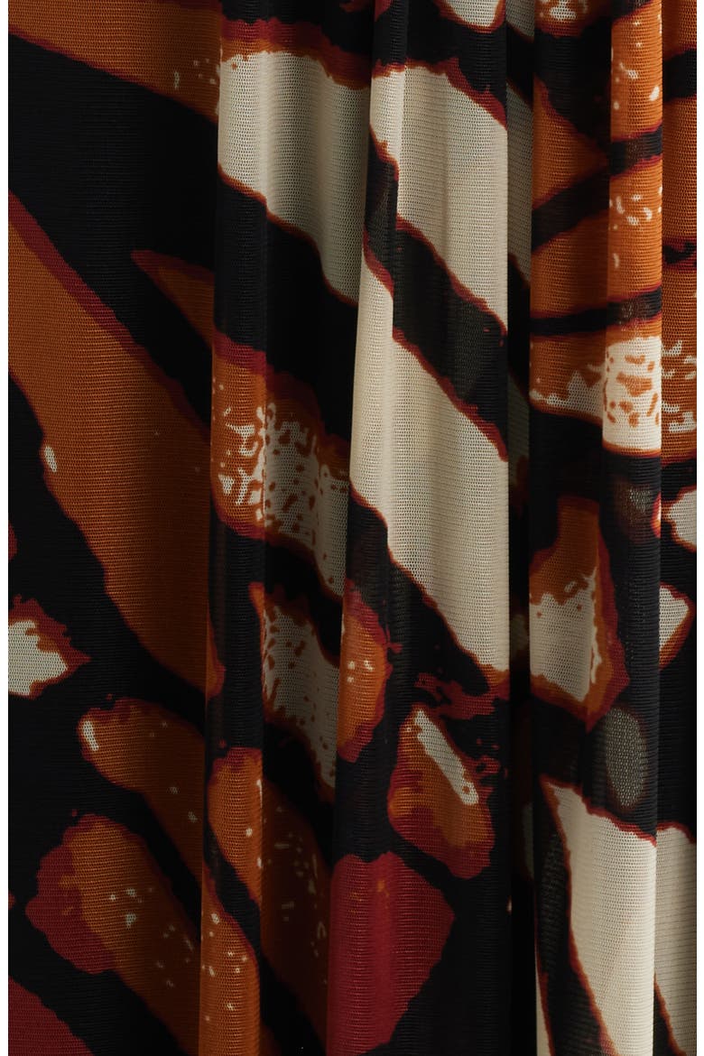 Twist Front Print Sleeveless Midi Dress, Alternate, color, CHILI MULTI