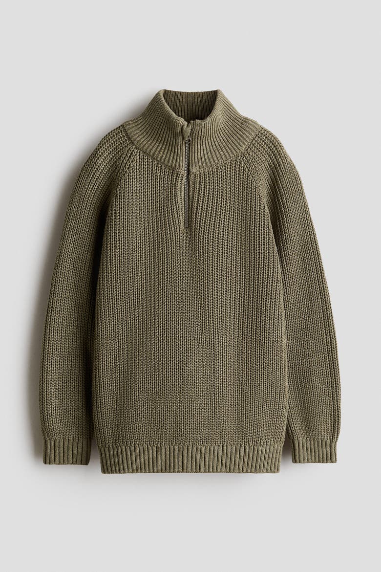 Half-Zip Sweater, Main, color, Khaki green