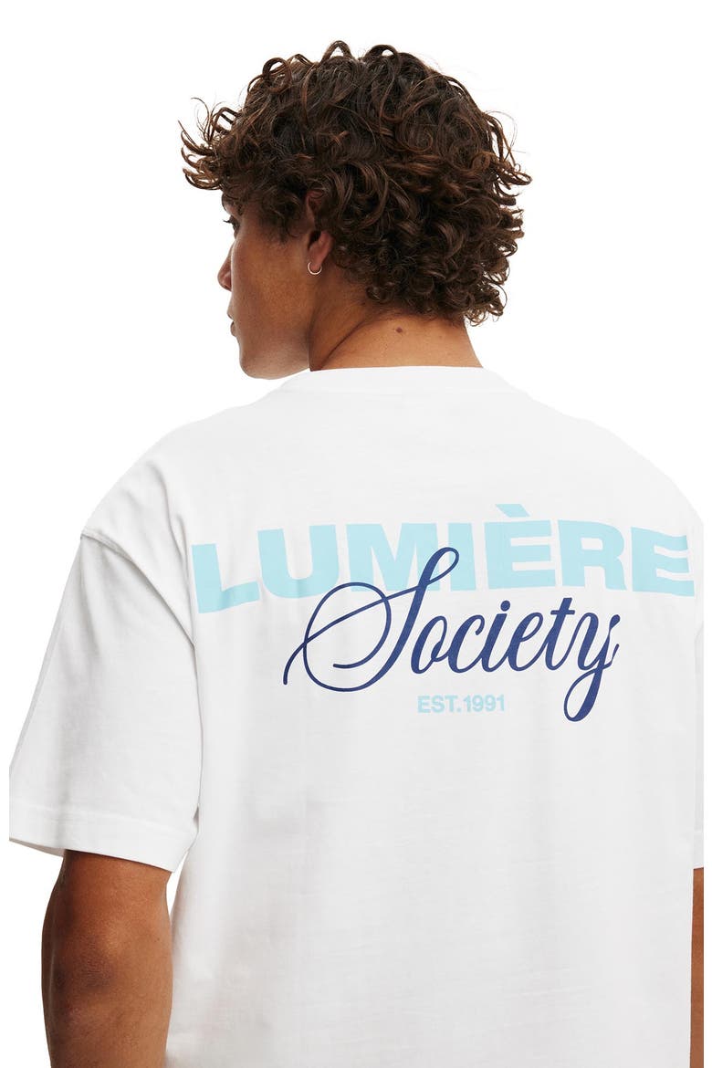 Box Fit Text T-Shirt, Alternate, color, White Lumiere Society