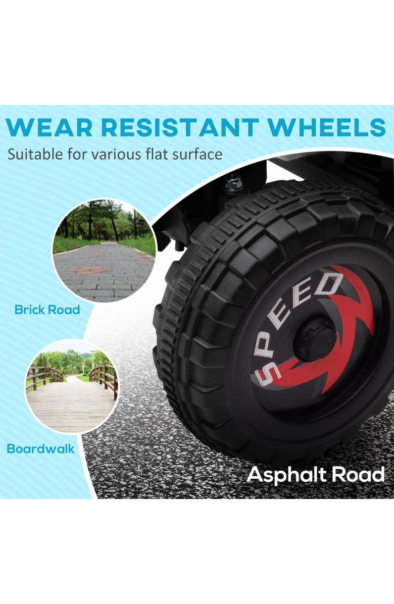 Aosom 6V Kids ATV Quad with Forward/Backward, Wear-Resistant Wheels, Alternate, color, White