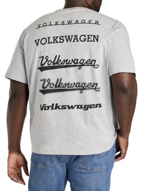 True Nation By Dxl Big & Tall Volkswagon Logos Graphic Tee In Heather Grey