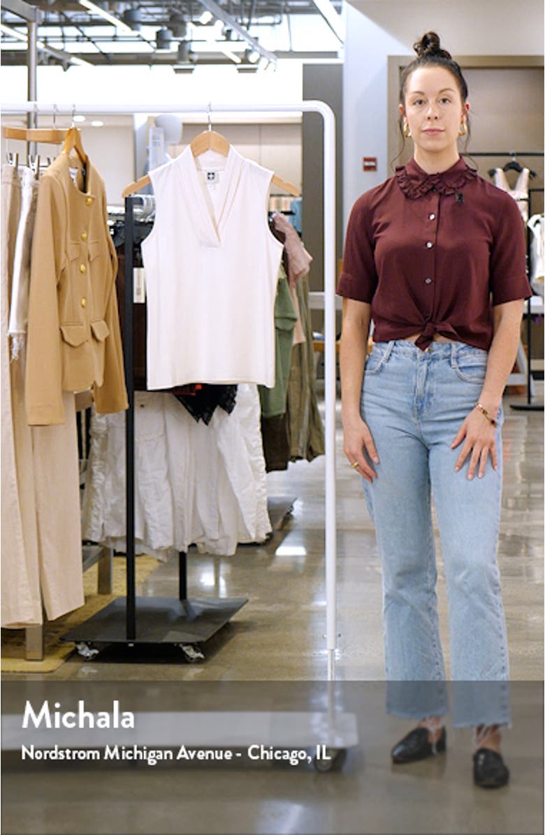 Triple Pleat V-Neck Top, sales video thumbnail