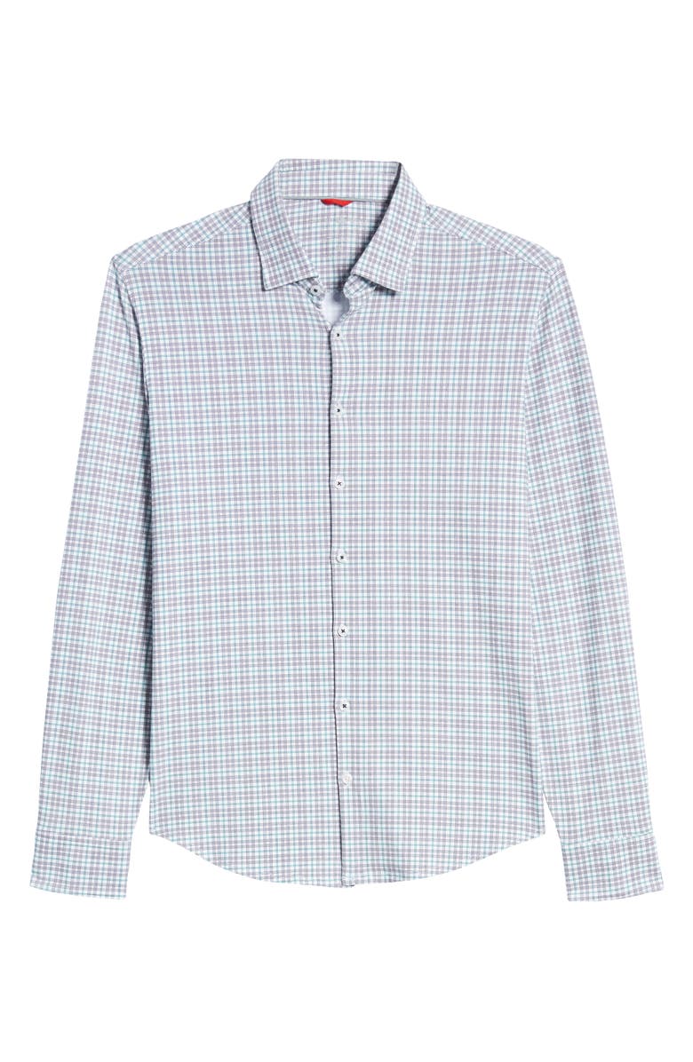 Stone Rose Slim Fit Plaid Button-Up Performance Shirt, Alternate, color, 