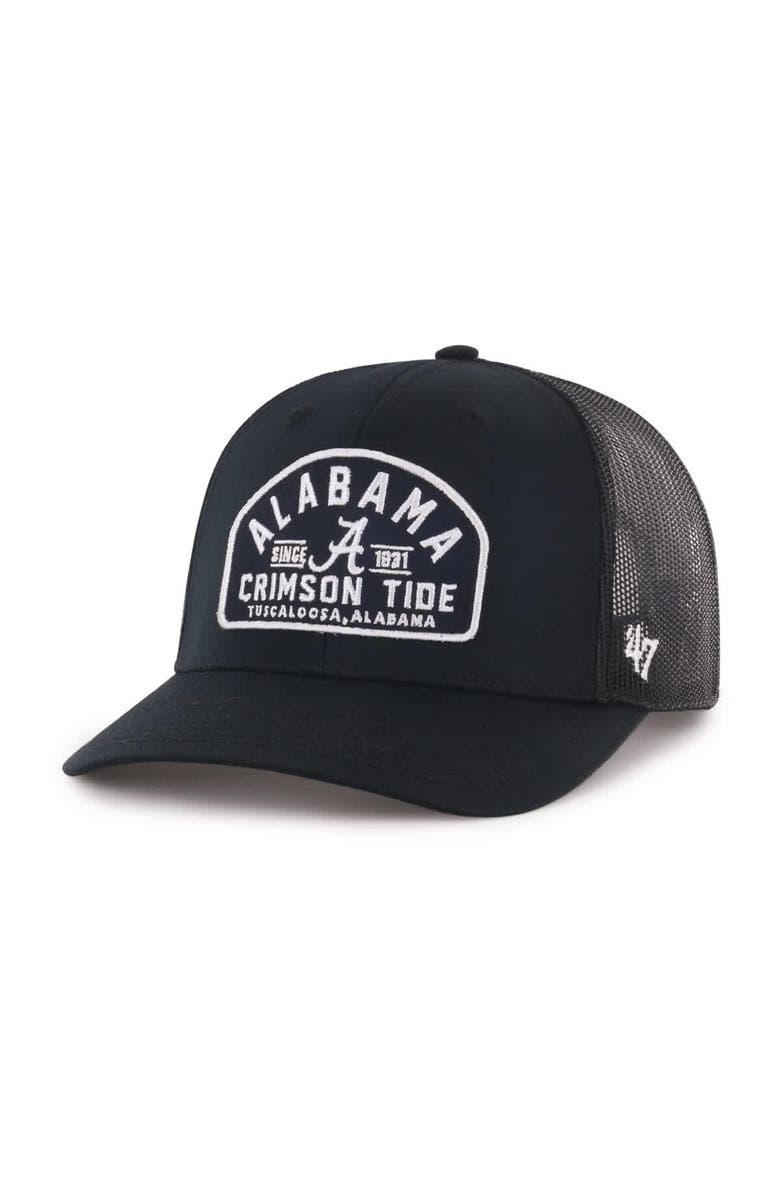 '47 Men's '47 Black Alabama Crimson Tide Leland Trucker Adjustable Hat, Main, color, Black