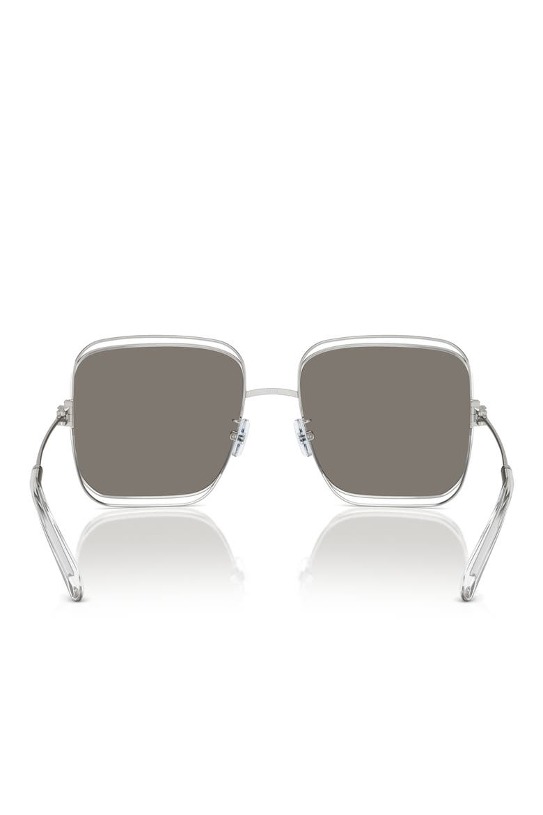 57mm Eleanor Square Sunglasses, Alternate, color, SILVER