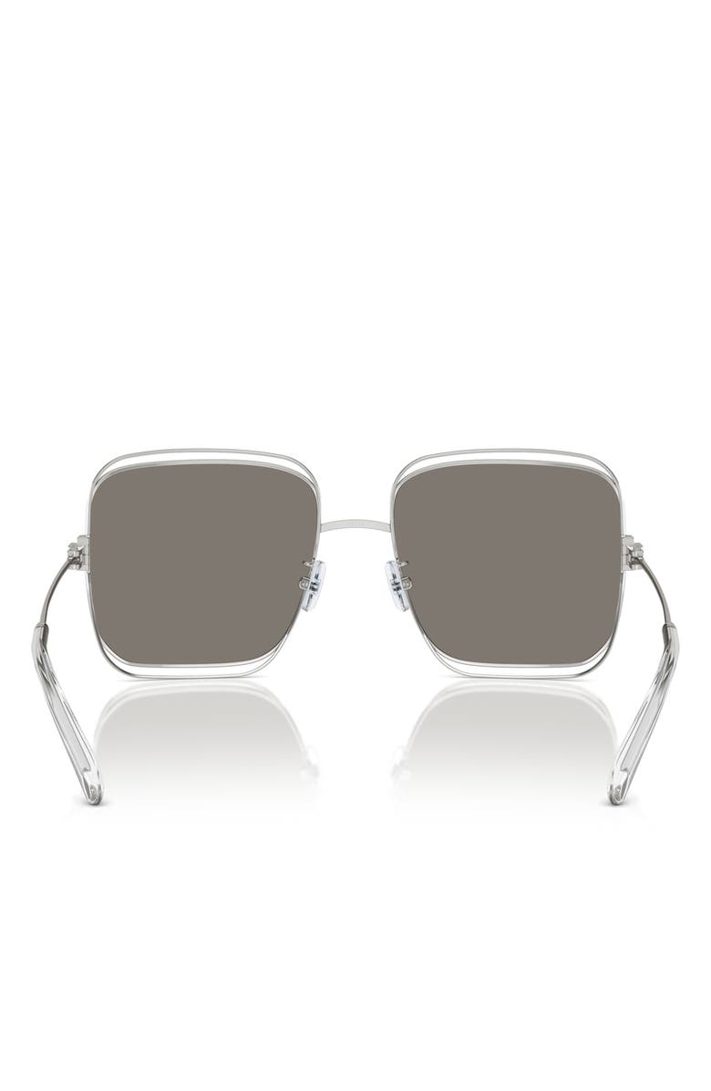 Tory Burch 57mm Eleanor Square Sunglasses, Alternate, color, Silver
