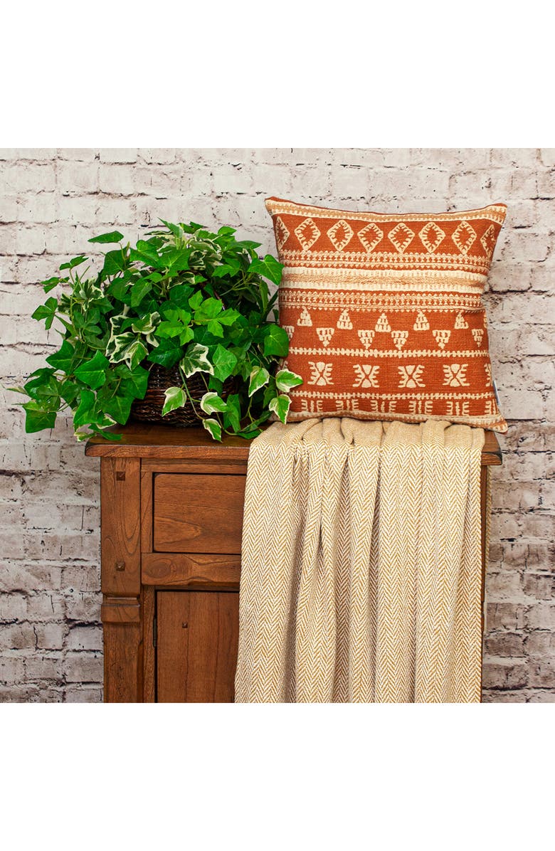 PARKLAND COLLECTION Geometric Cotton Accent Pillow, Alternate, color, Orange