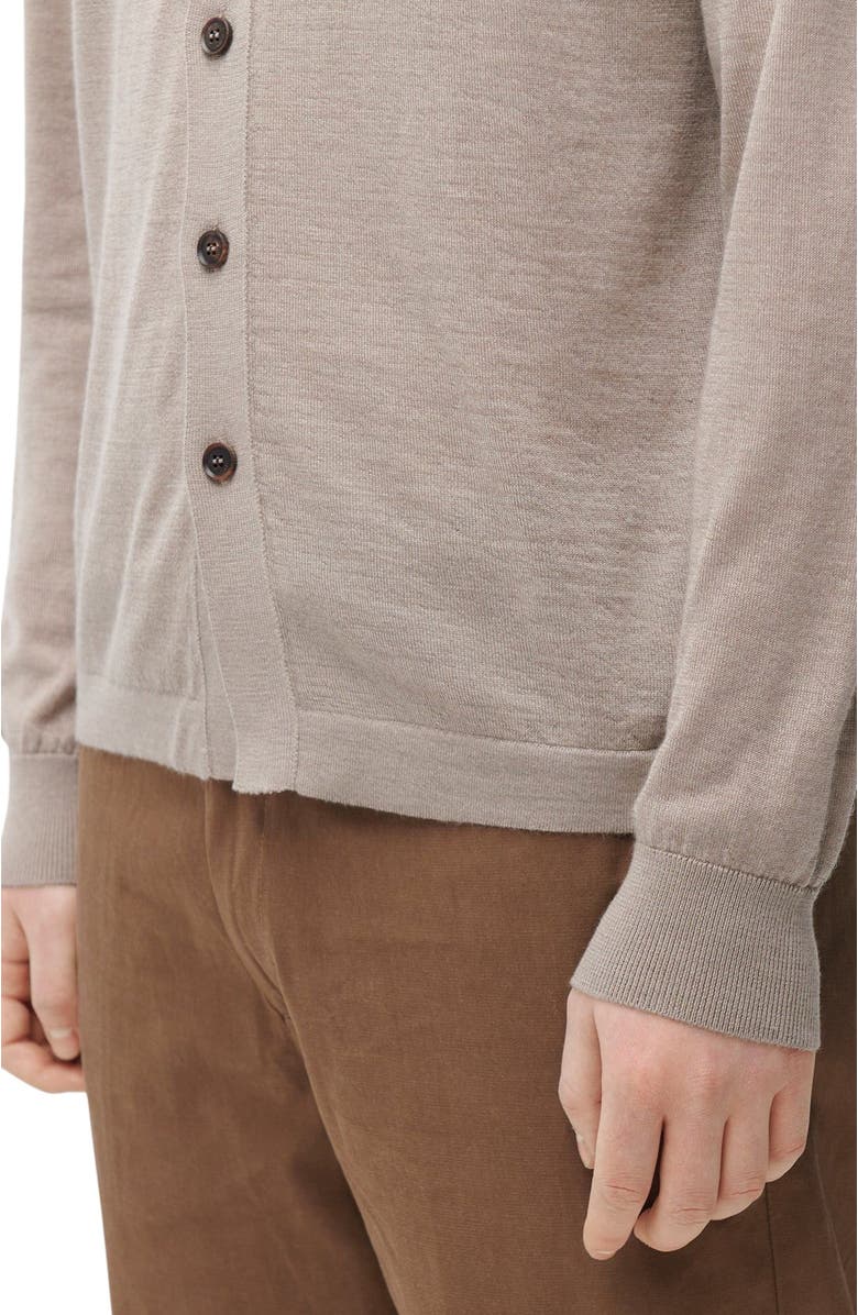 GOBI Mongolian Cashmere Cashmere Silk Polo-Neck Cardigan, Alternate, color, Timber Wolf