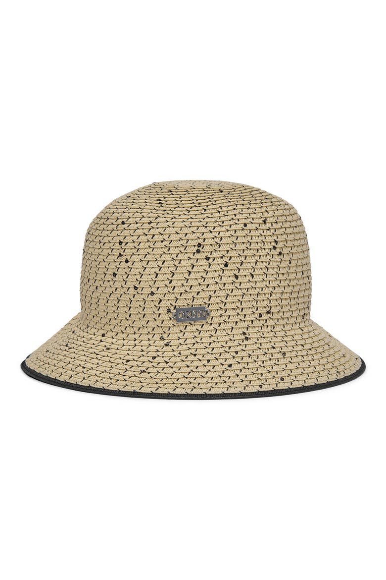 Sequin Straw Sun Hat, Alternate, color, BLACK