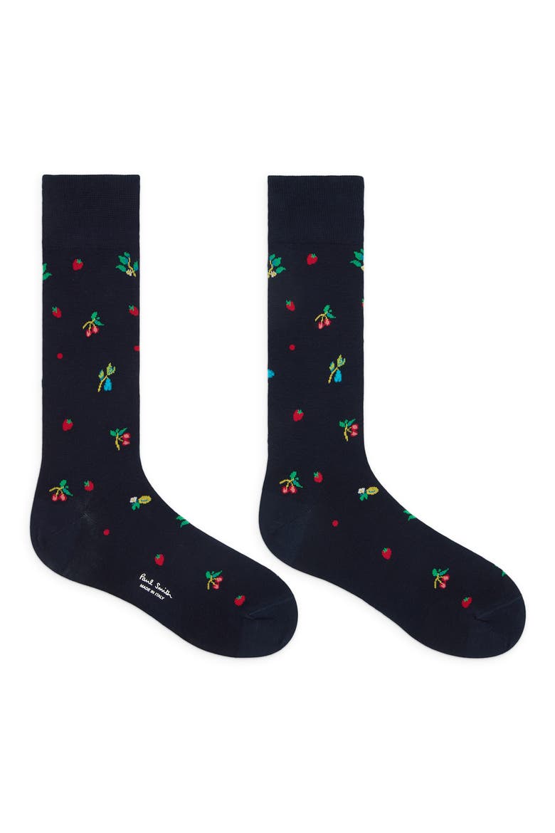 Tutti Frutti Dress Socks, Alternate, color, NAVY