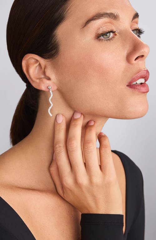 Lagos Caviar Spark Diamond Wave Drop Earrings In Silver