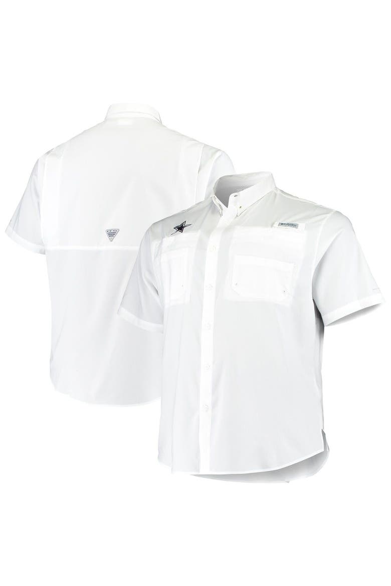 Men's Columbia White Dallas Cowboys Big & Tall Tamiami Woven Button-Down Shirt, Alternate, color, White