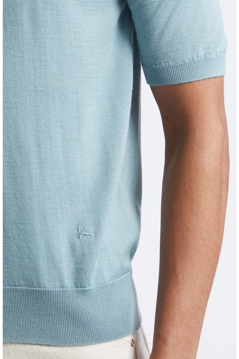 Wool, Silk & Cashmere Polo, Alternate, color, AQUA
