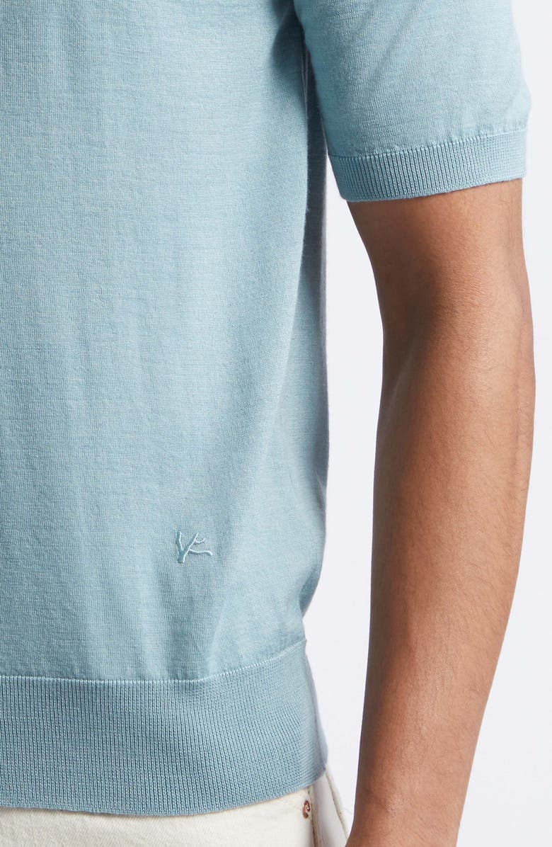 ISAIA Wool, Silk & Cashmere Polo, Alternate, color, Aqua