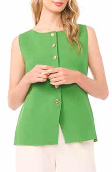 Sleeveless Button-Up Shirt