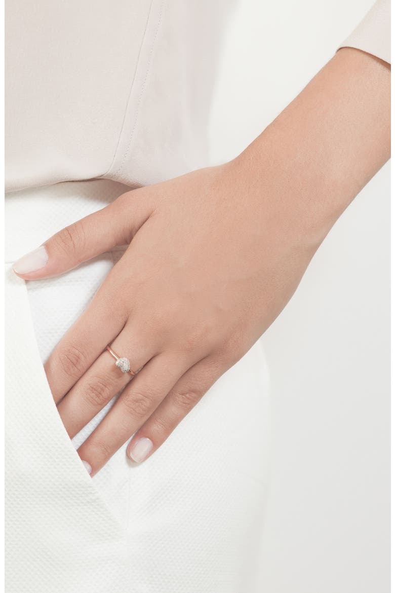 Nura Pavé Diamond Ring, Alternate, color, ROSE GOLD/ DIAMOND
