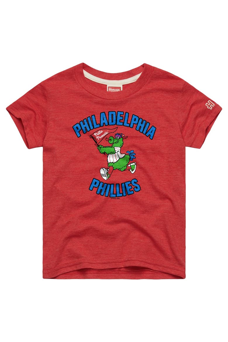 Youth Homage Red Philadelphia Phillies Mascot Tri-Blend T-Shirt, Main, color, Red