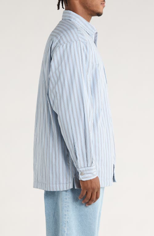 Carhartt Striped Cotton Shirt Jacket With Chest Pocket In Blue