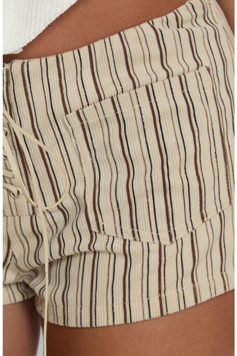 Ronnee Lace Up Striped Shorts, Alternate, color, CREAM STRIPE